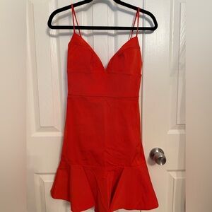 Mestiza New York spaghetti strap ruffle red mini dress size 2